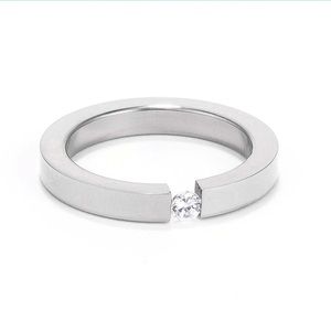 3MM Stainless Steel Floating Solitaire Ring